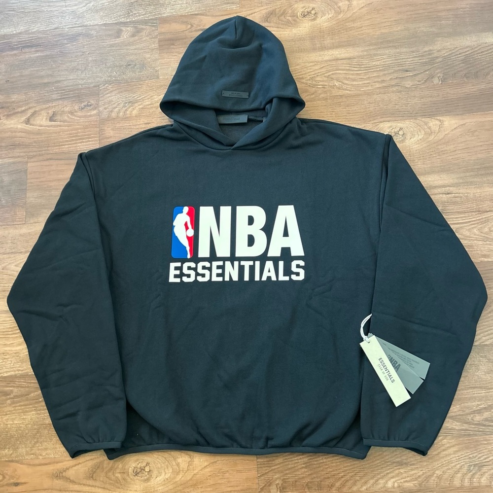 New Authentic Fear of God NBA Essentials Black Hoodie Size Large
